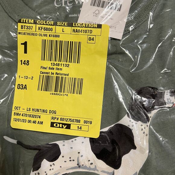 **NWT J. Crew Boys' Green W/Pointer Dog Graphic Tee - Picture 6 of 9